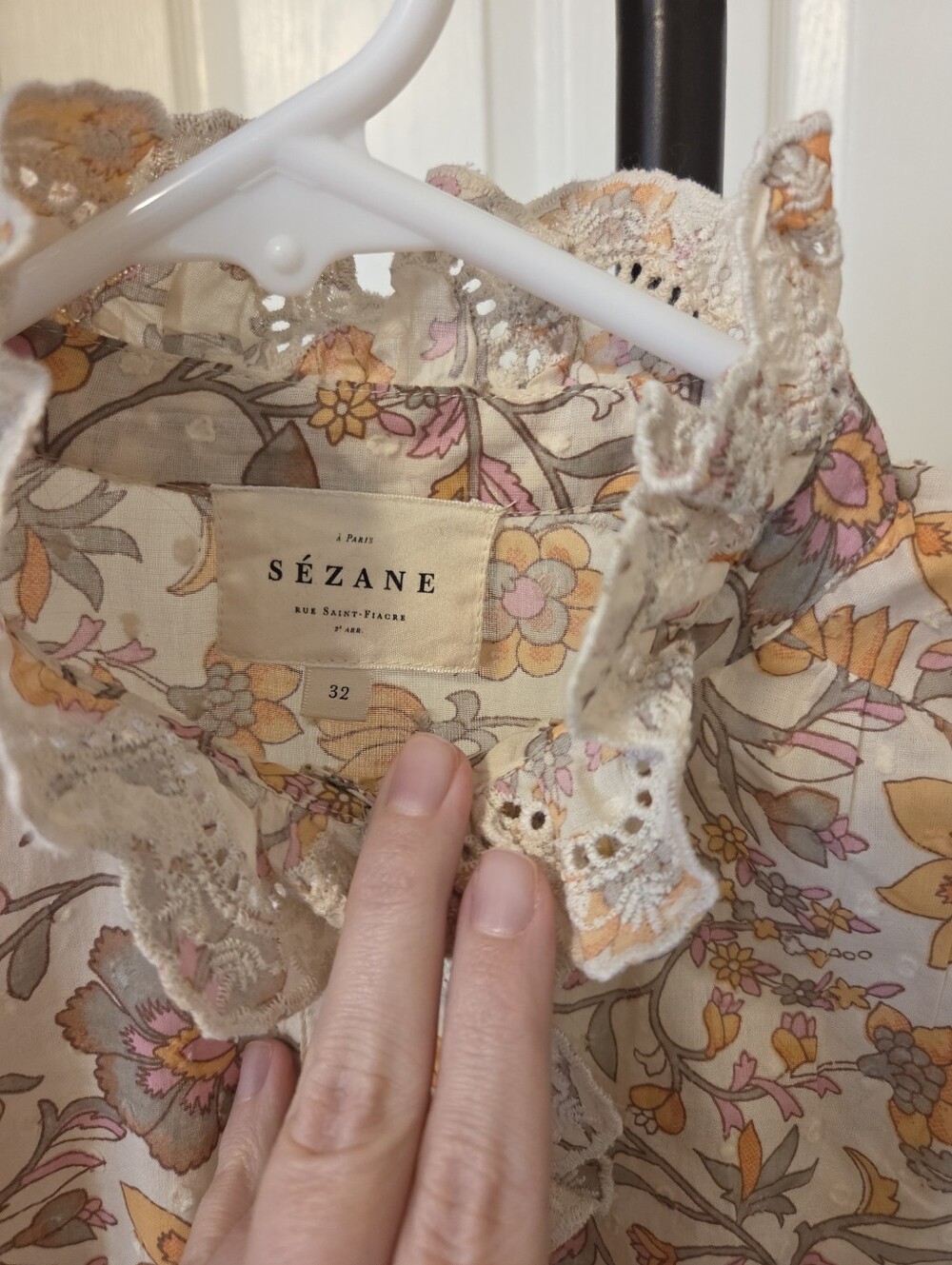 Sezane Chlo Shirt Imprimé Jardin Céleste - Size 32 NWOT - Picture 3 of 7
